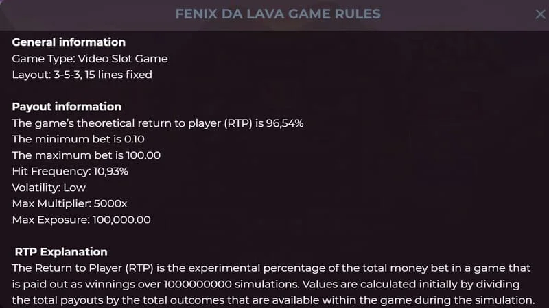 Fenix da Lava - Jackpots fixes Mini, Minor, Major et Grand