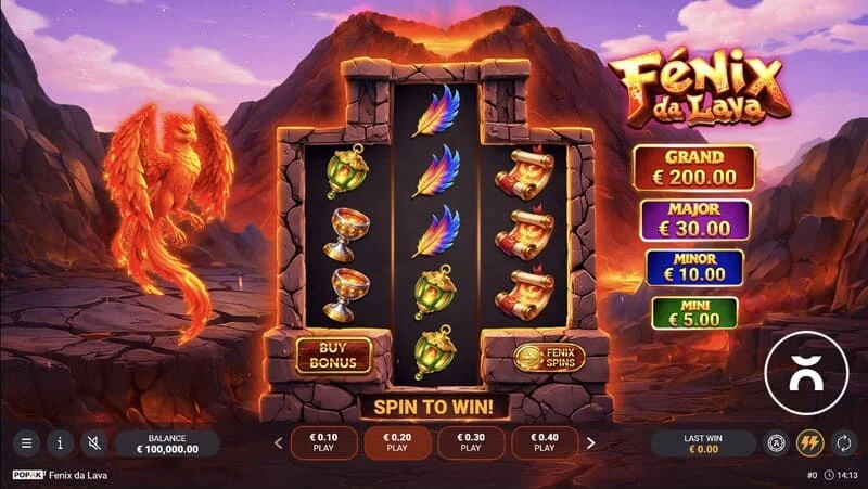 Fenix da Lava - rouleaux avec des pièces et des lanternes enflammées